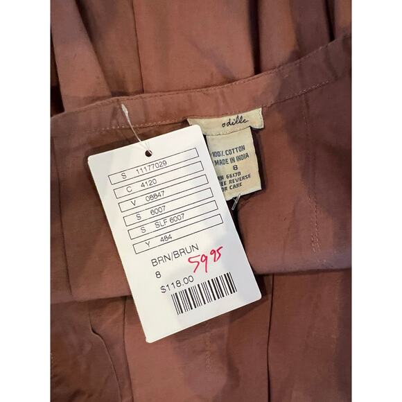 Anthropologie Odille Embroidered pleated skirt Mocha Brown 8 - Picture 6 of 6